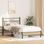 vidaXL Posteľný rám bez matraca dub sonoma 100x190 cm kompozitné drevo – Obrázok 4