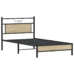 vidaXL Posteľný rám bez matraca dub sonoma 100x190 cm kompozitné drevo – Obrázok 5