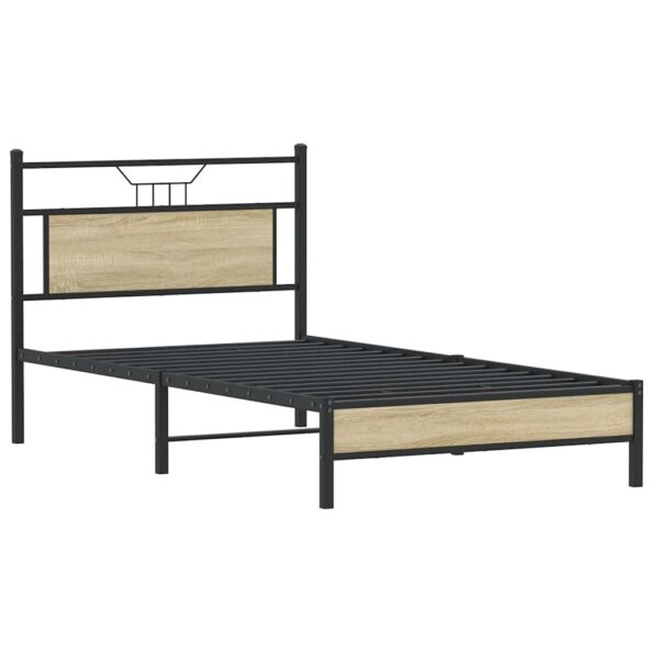 vidaXL Posteľný rám bez matraca dub sonoma 100x190 cm kompozitné drevo – Obrázok 5