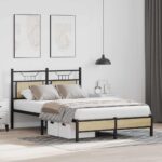 vidaXL Posteľný rám bez matraca dub sonoma 120x190 cm kompozitné drevo – Obrázok 4