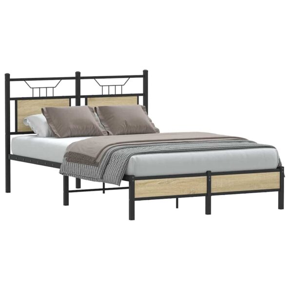 vidaXL Posteľný rám bez matraca dub sonoma 120x200 cm kompozitné drevo – Obrázok 3
