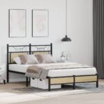 vidaXL Posteľný rám bez matraca dub sonoma 120x200 cm kompozitné drevo – Obrázok 4