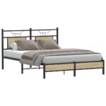 vidaXL Posteľný rám bez matraca dub sonoma 137x190 cm kompozitné drevo – Obrázok 3
