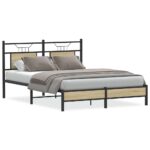 vidaXL Posteľný rám bez matraca dub sonoma 140x190 cm kompozitné drevo – Obrázok 2