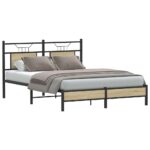 vidaXL Posteľný rám bez matraca dub sonoma 150x200 cm kompozitné drevo – Obrázok 3