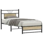 vidaXL Posteľný rám bez matraca dub sonoma 90x200 cm kompozitné drevo – Obrázok 2