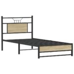 vidaXL Posteľný rám bez matraca dub sonoma 90x200 cm kompozitné drevo – Obrázok 3