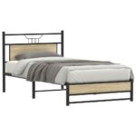 vidaXL Posteľný rám bez matraca dub sonoma 100x200 cm kompozitné drevo – Obrázok 2
