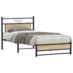 vidaXL Posteľný rám bez matraca dub sonoma 107x203 cm kompozitné drevo – Obrázok 2