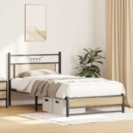 vidaXL Posteľný rám bez matraca dub sonoma 107x203 cm kompozitné drevo – Obrázok 5