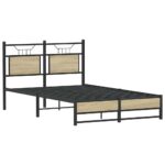 vidaXL Posteľný rám bez matraca dub sonoma 120x190 cm kompozitné drevo – Obrázok 3
