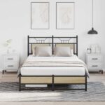 vidaXL Posteľný rám bez matraca dub sonoma 120x190 cm kompozitné drevo – Obrázok 4