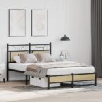 vidaXL Posteľný rám bez matraca dub sonoma 120x190 cm kompozitné drevo – Obrázok 5
