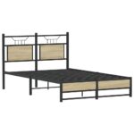 vidaXL Posteľný rám bez matraca dub sonoma 120x200 cm kompozitné drevo – Obrázok 3