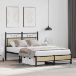 vidaXL Posteľný rám bez matraca dub sonoma 120x200 cm kompozitné drevo – Obrázok 5