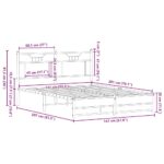 vidaXL Posteľný rám bez matraca dub sonoma 140x200 cm kompozitné drevo – Obrázok 11
