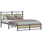 vidaXL Posteľný rám bez matraca dub sonoma 150x200 cm kompozitné drevo – Obrázok 2