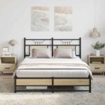 vidaXL Posteľný rám bez matraca dub sonoma 150x200 cm kompozitné drevo – Obrázok 4