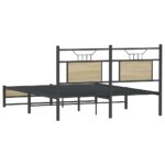 vidaXL Posteľný rám bez matraca dub sonoma 150x200 cm kompozitné drevo – Obrázok 8