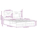 vidaXL Posteľný rám bez matraca dub sonoma 150x200 cm kompozitné drevo – Obrázok 11