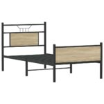 vidaXL Posteľný rám bez matraca dub sonoma 90x190 cm kompozitné drevo – Obrázok 3