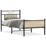 vidaXL Posteľný rám bez matraca dub sonoma 90x200 cm kompozitné drevo – Obrázok 2