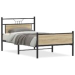 vidaXL Posteľný rám bez matraca dub sonoma 100x190 cm kompozitné drevo – Obrázok 2