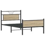 vidaXL Posteľný rám bez matraca dub sonoma 100x190 cm kompozitné drevo – Obrázok 3