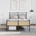 vidaXL Posteľný rám bez matraca dub sonoma 120x200 cm kompozitné drevo – Obrázok 4