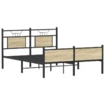 vidaXL Posteľný rám bez matraca dub sonoma 137x190 cm kompozitné drevo – Obrázok 3