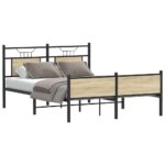 vidaXL Posteľný rám bez matraca dub sonoma 137x190 cm kompozitné drevo