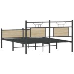vidaXL Posteľný rám bez matraca dub sonoma 140x190 cm kompozitné drevo – Obrázok 8