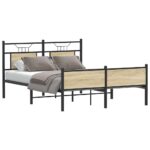 vidaXL Posteľný rám bez matraca dub sonoma 140x190 cm kompozitné drevo