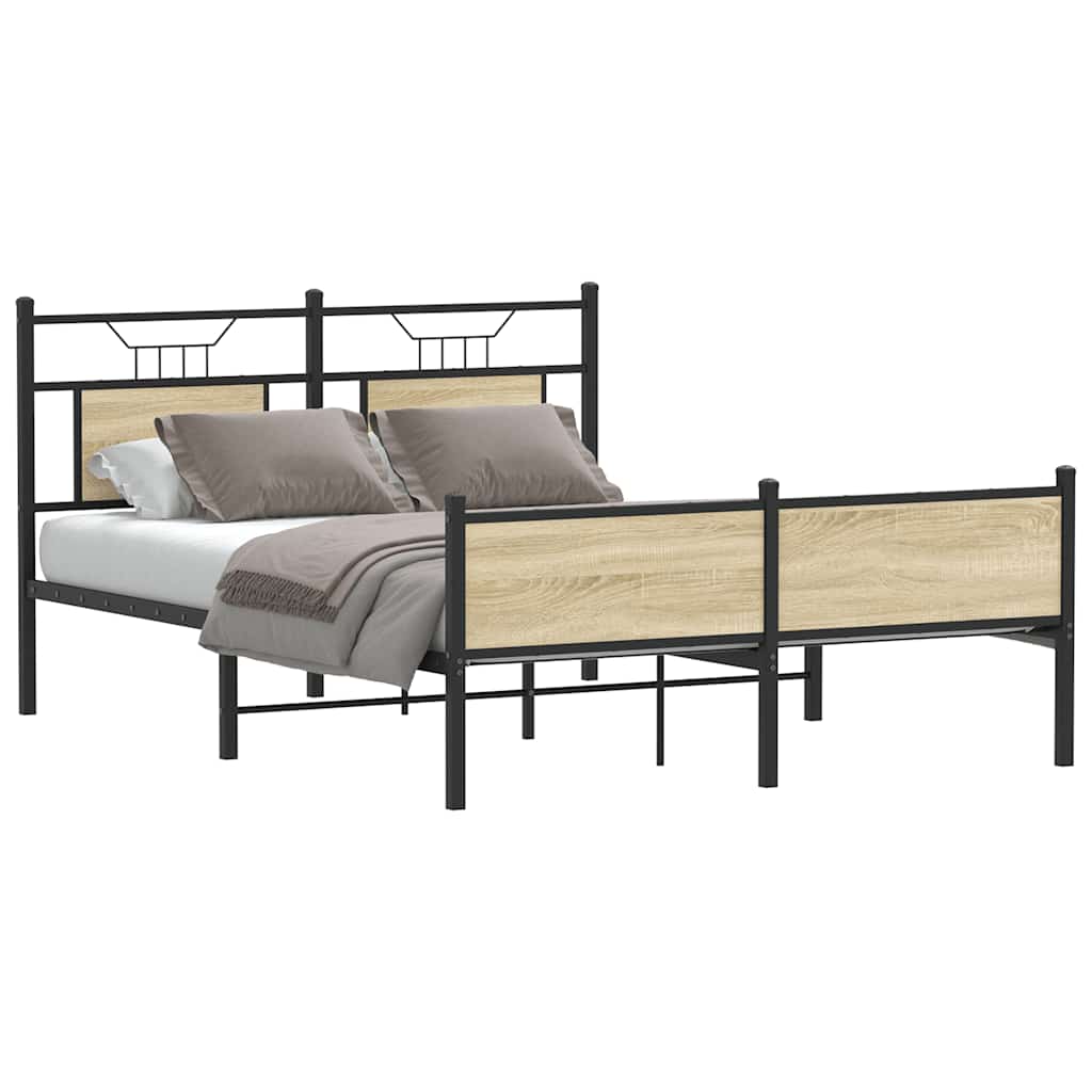 VXL8721158682116_m_en_hd_1.jpg vidaXL Posteľný rám bez matraca dub sonoma 140x190 cm kompozitné drevo – Obrázok 1