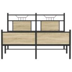 vidaXL Posteľný rám bez matraca dub sonoma 150x200 cm kompozitné drevo – Obrázok 6