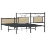 vidaXL Posteľný rám bez matraca dub sonoma 150x200 cm kompozitné drevo – Obrázok 8