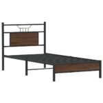 vidaXL Posteľný rám bez matraca hnedý dub 75x190 cm kompozitné drevo – Obrázok 3