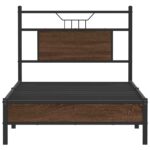 vidaXL Posteľný rám bez matraca hnedý dub 75x190 cm kompozitné drevo – Obrázok 6