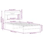 vidaXL Posteľný rám bez matraca hnedý dub 75x190 cm kompozitné drevo – Obrázok 11