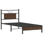 vidaXL Posteľný rám bez matraca hnedý dub 90x190 cm kompozitné drevo – Obrázok 3