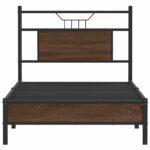 vidaXL Posteľný rám bez matraca hnedý dub 90x190 cm kompozitné drevo – Obrázok 6