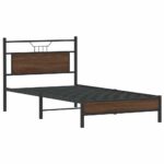 vidaXL Posteľný rám bez matraca hnedý dub 100x200 cm kompozitné drevo – Obrázok 3