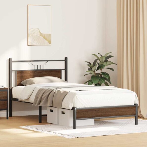 VXL8721158682246_g_en_hd_2.jpg vidaXL Posteľný rám bez matraca hnedý dub 100x200 cm kompozitné drevo – Obrázok 4