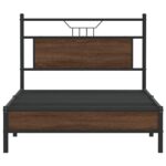 vidaXL Posteľný rám bez matraca hnedý dub 100x200 cm kompozitné drevo – Obrázok 6