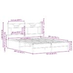 vidaXL Posteľný rám bez matraca hnedý dub 150x200 cm kompozitné drevo – Obrázok 11