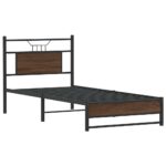 vidaXL Posteľný rám bez matraca hnedý dub 75x190 cm kompozitné drevo – Obrázok 3