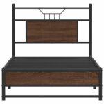 vidaXL Posteľný rám bez matraca hnedý dub 75x190 cm kompozitné drevo – Obrázok 6