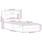 vidaXL Posteľný rám bez matraca hnedý dub 75x190 cm kompozitné drevo – Obrázok 11