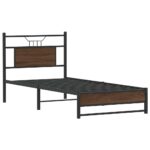 vidaXL Posteľný rám bez matraca hnedý dub 80x200 cm kompozitné drevo – Obrázok 3
