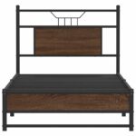 vidaXL Posteľný rám bez matraca hnedý dub 90x190 cm kompozitné drevo – Obrázok 6